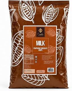 Cavella Milk Compound Chocolate Drops, 11 lb (5 kg), Bulk Baking Chocolate for Melting, Coating, Dipping, Candy Making, Pastries & Desserts (Milk Chocolate)