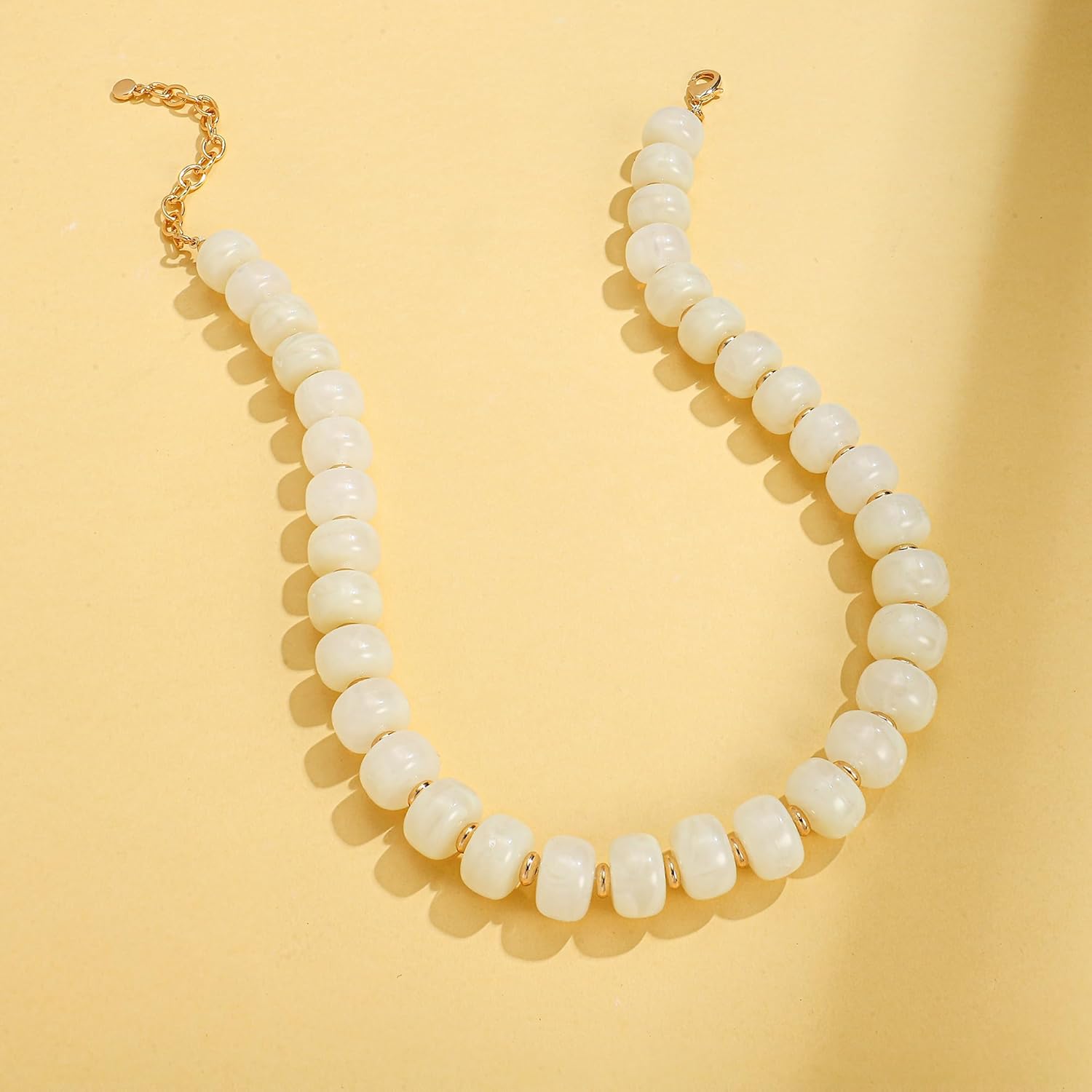 Resin Beads Necklace for Women Chunky Choker Necklaces Boho Colorful Acrylic Beaded Choker Necklace Chunky Statement Jewelry - Image 8