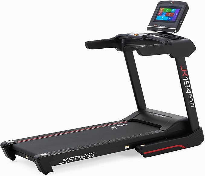 JK FITNESS Tapis Roulant JK 194 PRO [Velocità 22 km/h, Inclinazione Elettronica 15%] Motore 4.0 AC + Salvaspazio | Display Touch 15,6” | Corsa Ammortizzata 54x160 cm | Fitness Interattivo + App