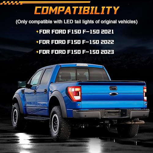 Miniatura 2 de Conjunto de luz trasera LED con puntos ciegos compatible con Ford F150 F-150 King Ranch Lariat Limited Platinum 2021 2022 2023 Reemplazo