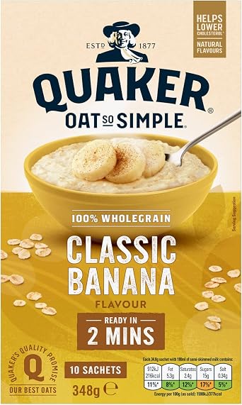 Quaker Oat So Simple Banana Porridge Sachets, 348 g