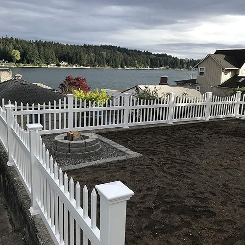 Miniatura 2 de Weatherables AWCP-Neptune-4  Tapa de poste de vinilo Neptune  para un poste verdadero de 4 x 4 pulgadas  Blanco