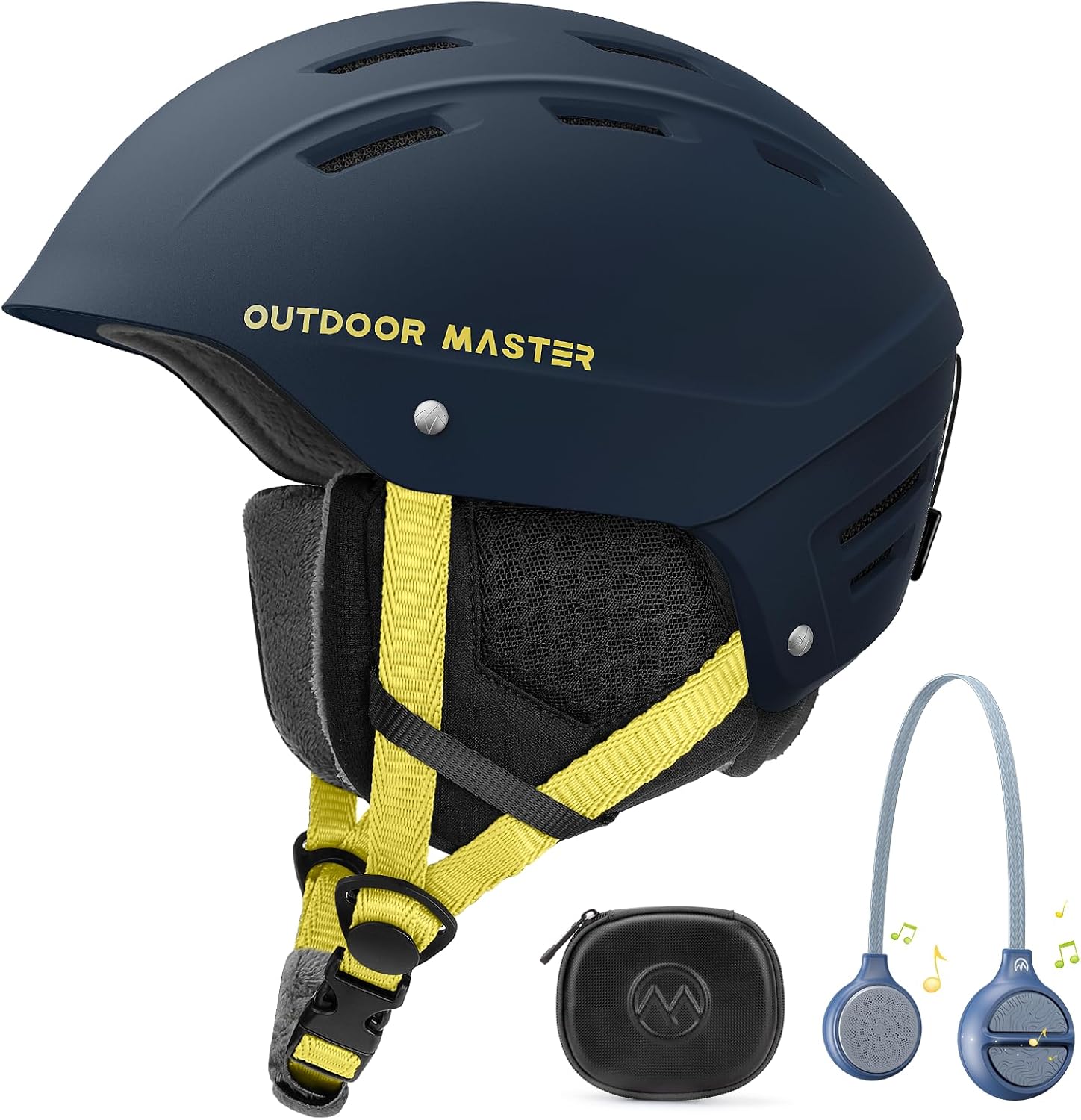 OutdoorMaster Kelvin II Ski Snowboard Helmet with Bluetooth Headphones - Adjustable Fit for Men Women Youth