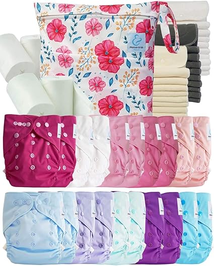 Maman Et Nature Mega Pack Lot De Couches Lavables Te2 30 Inserts 400 Voiles Sac Impermeable Pink Amazon Fr Bebe Et Puericulture