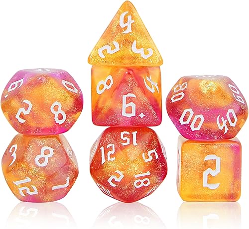 Miniatura 10 de DND - Juego de dados poliédricos con una bolsa de dados negra para D&D RPG MTG, juegos de mesa, RPG, dados poliédricos para juegos de mazmorras y