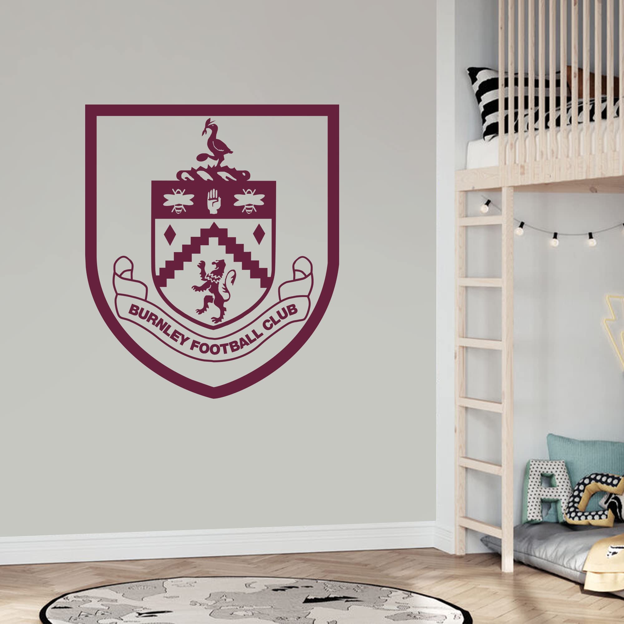 Beautiful Game Burnley Football Club One Colour Crest Wall Sticker (60cm height x 50cm width)