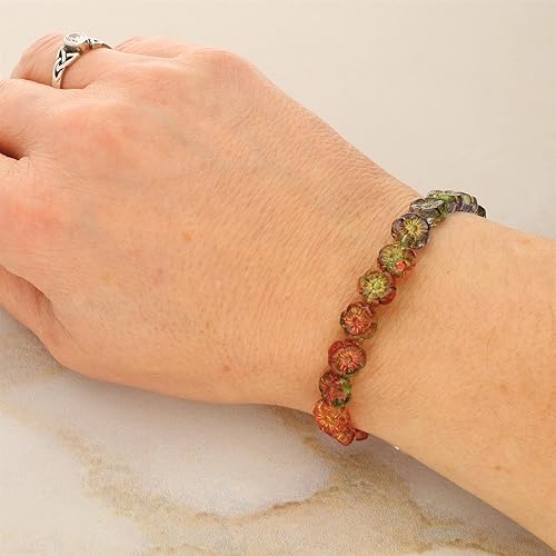 Miniatura 5 de The Beadsmith Hilos de vidrio checo, cuentas prensadas y cortadas de mesa, hebras de 6 x 7 pulgadas, 20 cuentas por hebra, mezcla de margaritas