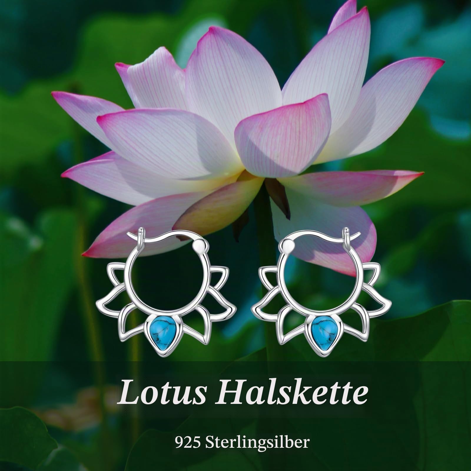 VONALA Boho Lotus Creolen Hoop Ohrringe Damen Silber 925 Filigrane Tribal Mandala Creolen Ohrringe Boho Style Schmuck Geschenke für Frauen Mädchen