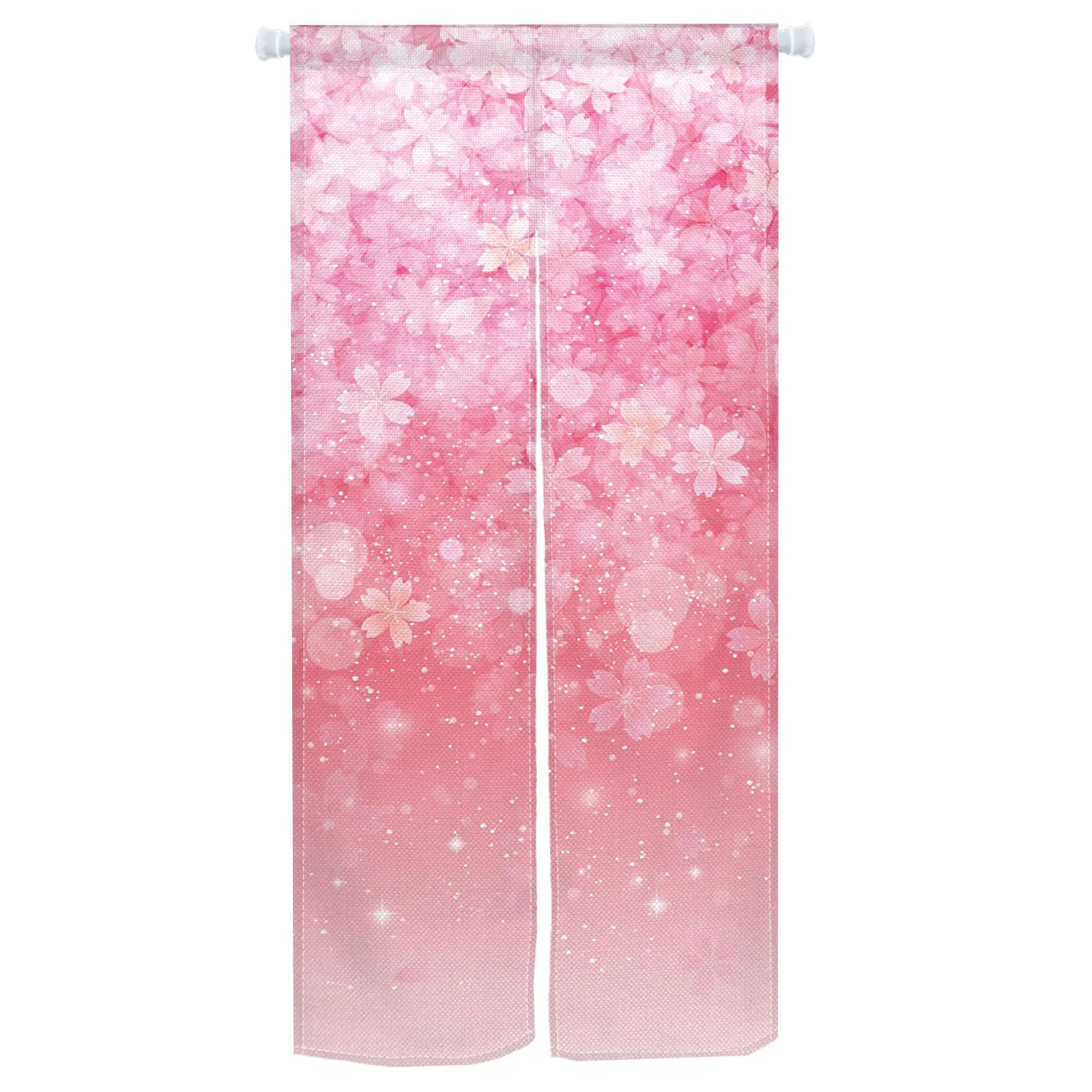 Japanese Noren Door Curtain Cherry Blossom Sakura Pink 33.5x67in