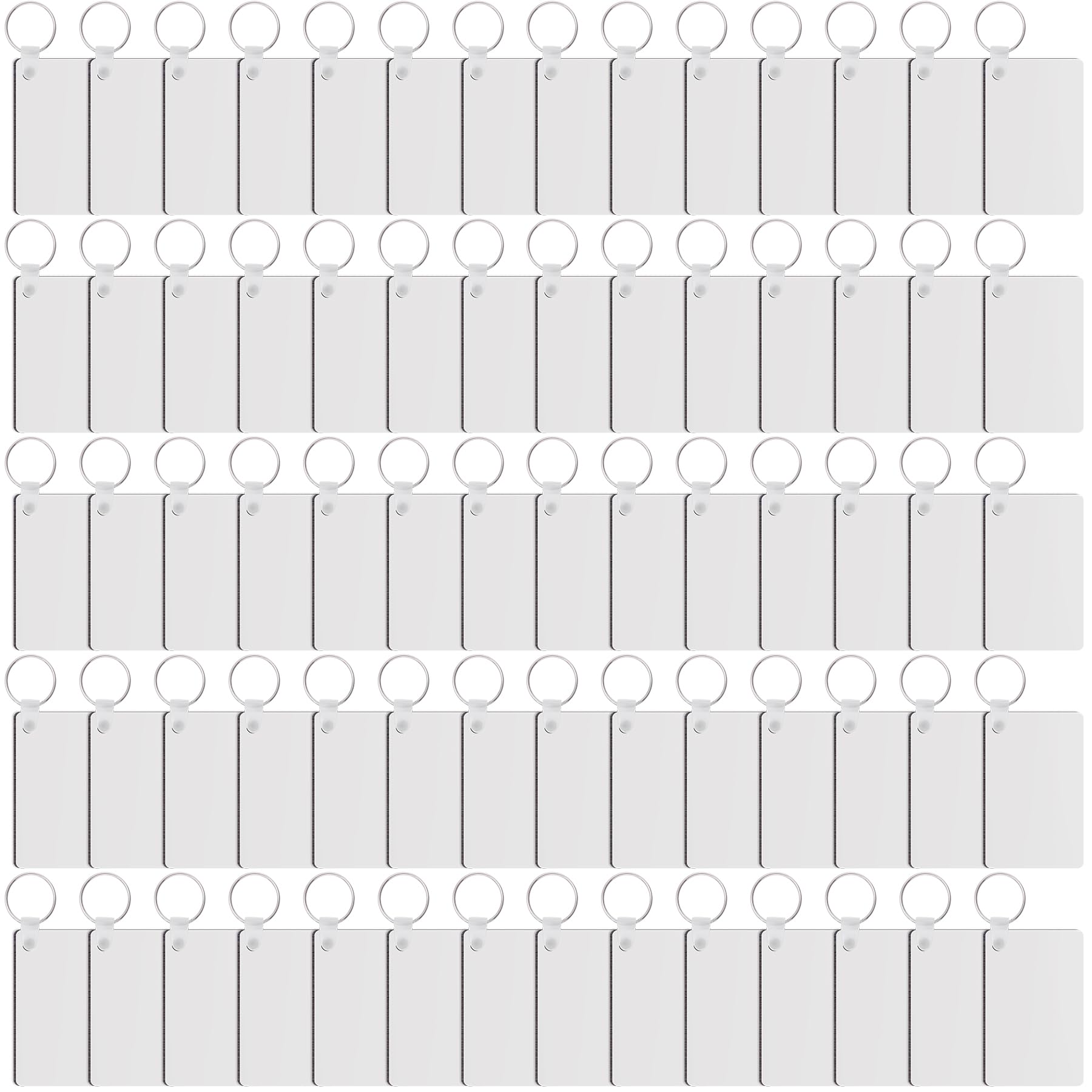 Duufin 210 Pieces Sublimation Keychain Blanks Double Side Heat Transfer Blanks MDF Blank Board Key Rings Blanks for Sublimation DIY and Craft