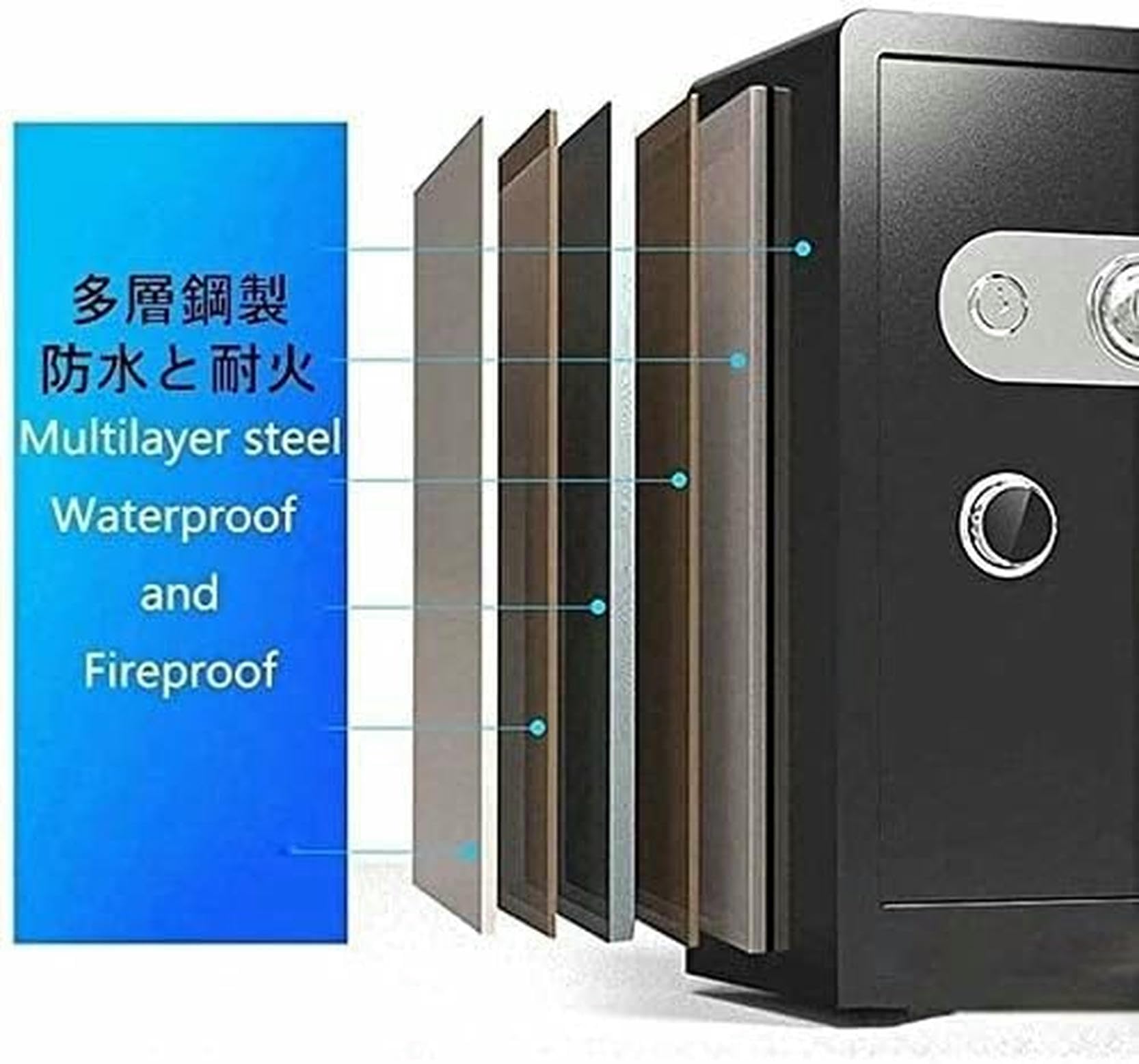 strongbox caja fuerte ignífuga impermeable cajas fuertes para el hogar y cajas de seguridad ignífugas para el hogar altura 45 cm caja de almacenamiento mecánica de acero / gabinete hotel/oficina de la