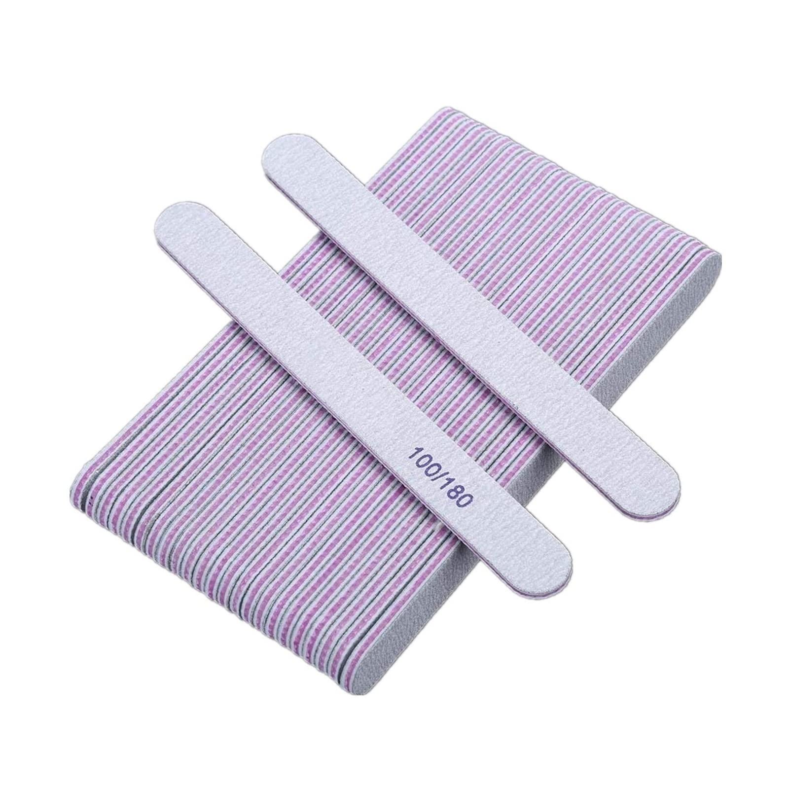 TRUSTTWO 50 Piezas de Herramientas de uñas Personalizadas, limas de uñas de Tablero de esmeril, Lima de uñas de Cebra de Grano 100 180 The 03