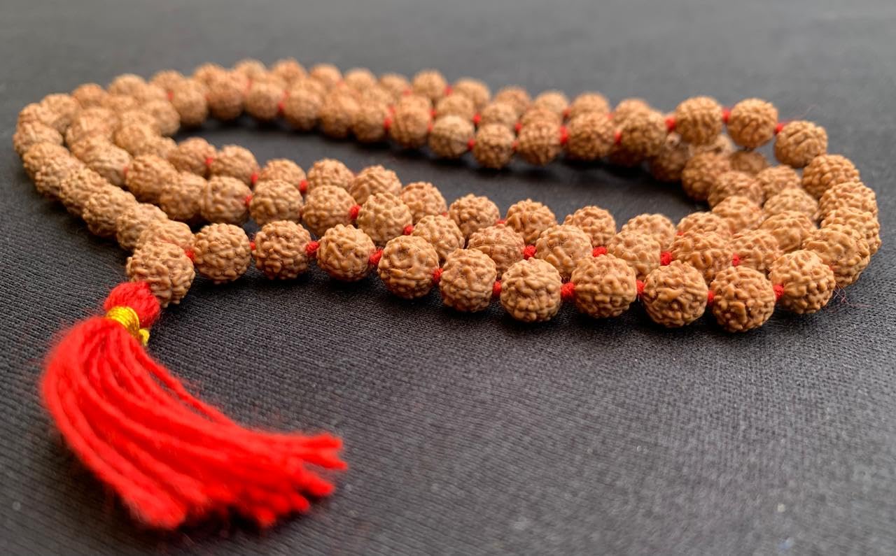 HONODIX Unisex Panchmukhi 108+1 Beads Prayer Rudraksha 7Mm Mala For Japa & Wearing (7Mm) 2