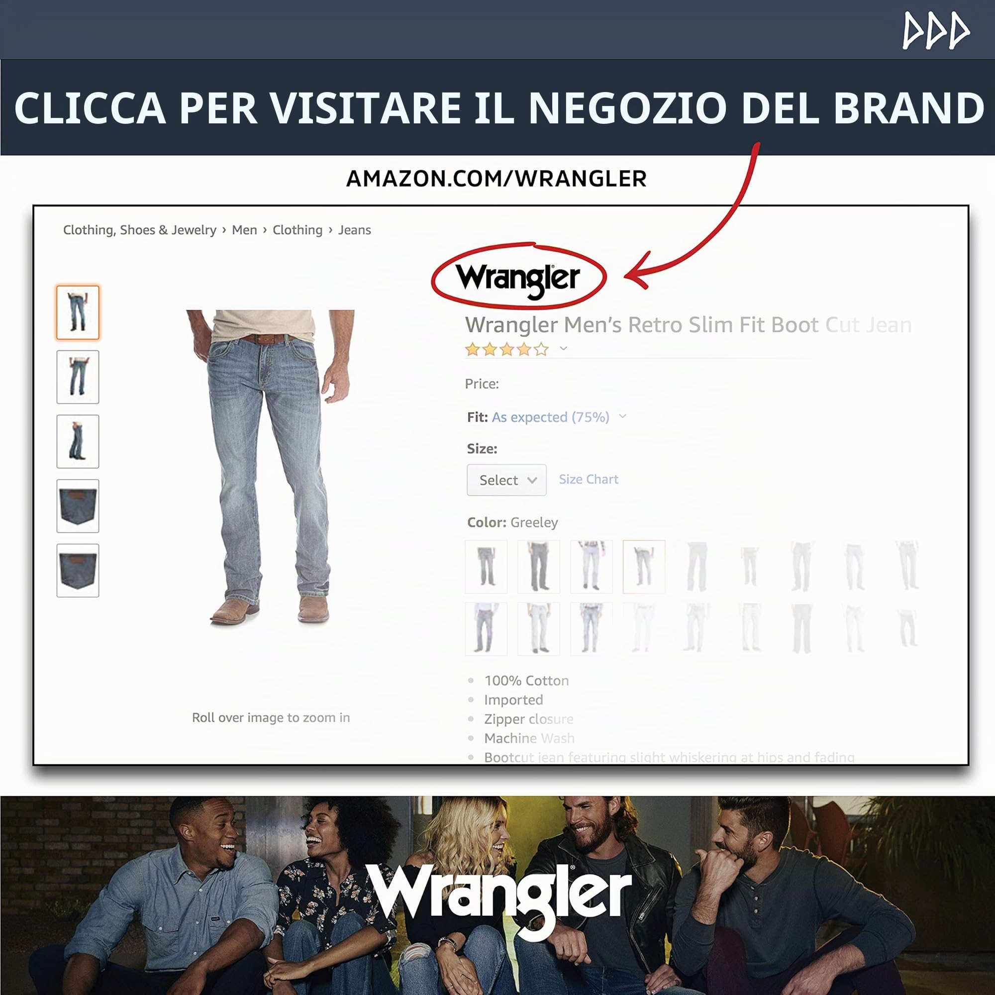 Wrangler Jeans Originali Fit Uomo