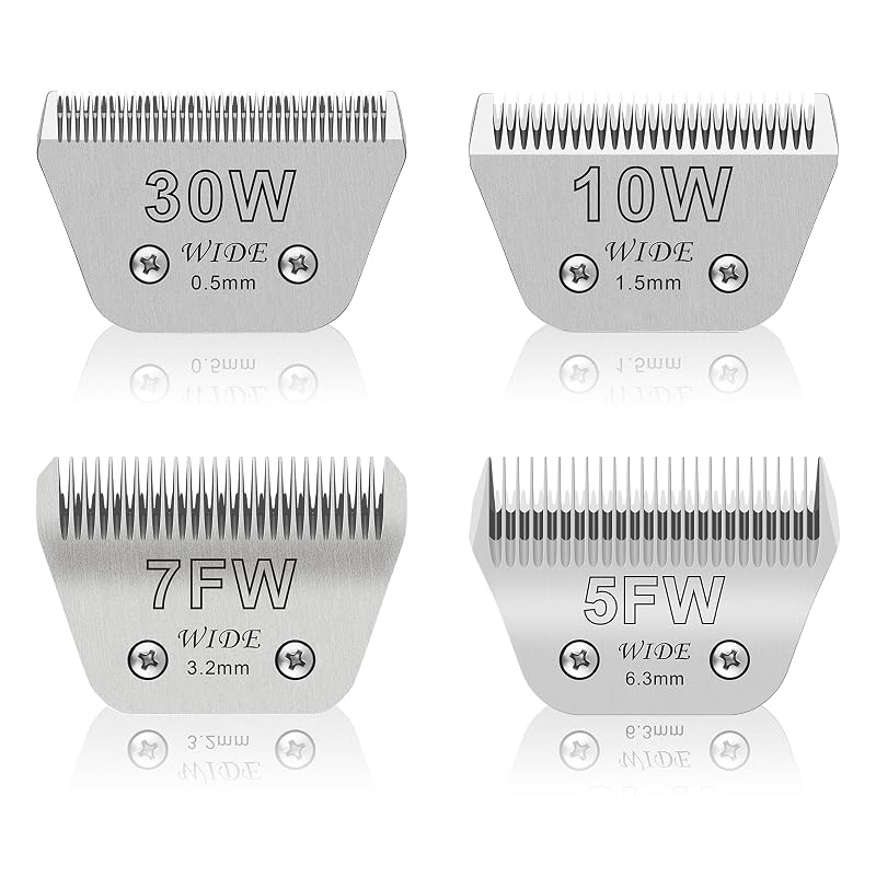 Lâminas de Reposição para Máquina de Tosa de Cães, Destacáveis e Largas, YAZIYIR, 0,5 a 6,3 mm, Pacote com 4