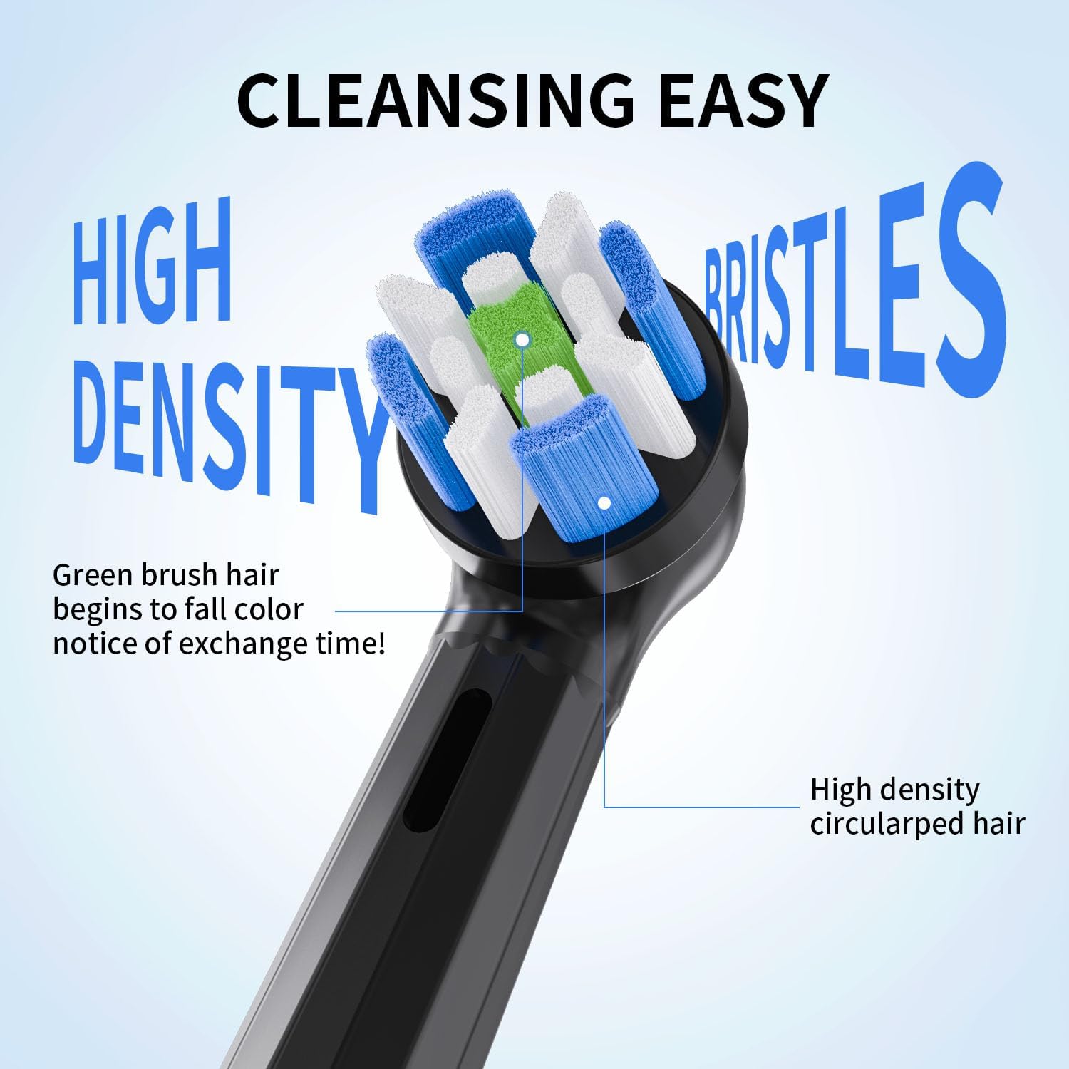 8Pcs Replacement Toothbrush Heads, Compatible with Oral B iO 2/3/4/5/6/7/8/9/10 Series Ultimate Clean Electric Toothbrush Medium Bristle, Gentle Care for Teeth (White/Black)