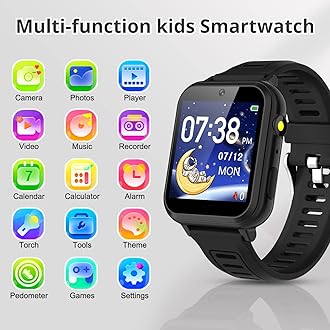 Kids Smart Watch for Kids Boys 3-12 Ages Year Old, with 24 Puzzle Games Camera Music Player Pedometer Alarm Clock Calculator Torch, 12/24 hr Boys Watches, Birthday Gifts Toys for Kids, USB