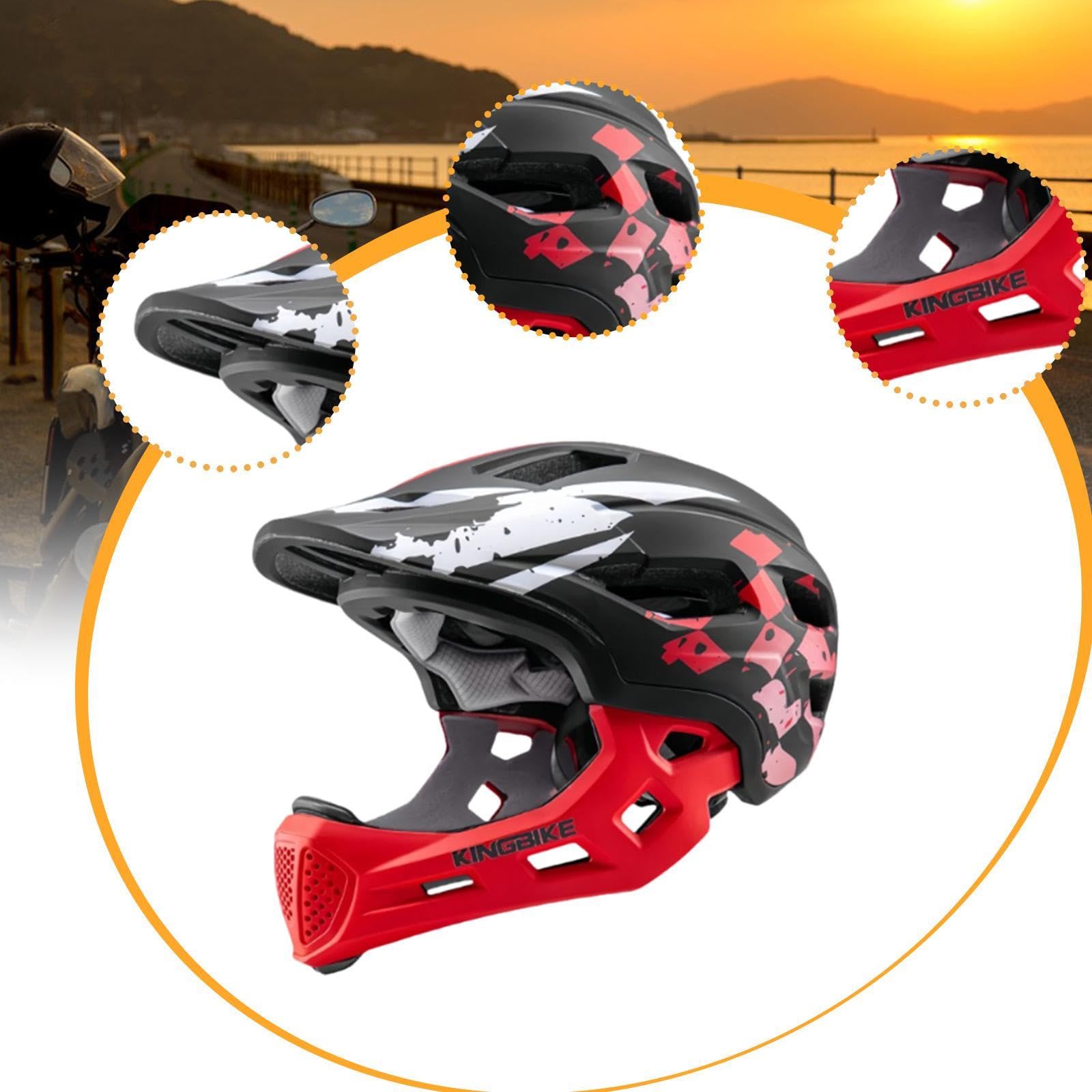 Harilla Casque de Vélo pour Enfants, Casque de Cyclisme pour Skateboard, Accessoires Cyclisme pour Enfants, Casque Intégral Réglable Antichoc pour Skateboard, Vélo, Roller, Rouge
