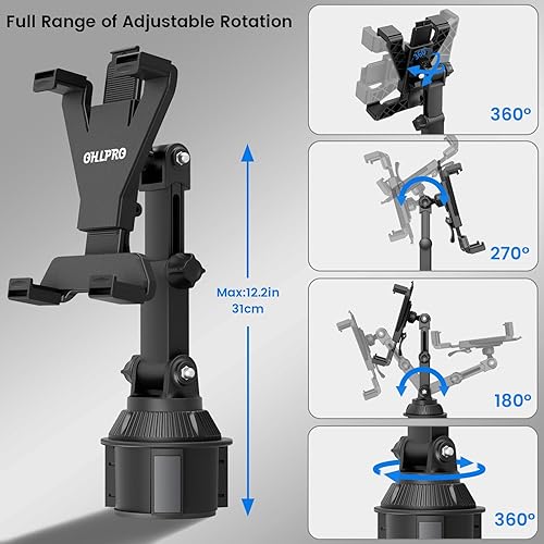 Miniatura 7 de OHLPRO Soporte universal para tablet de coche para camión, soporte universal para iPad Pro Air Mini de 7 a 11 pulgadas, Galaxy Tab, brazo ajustable,