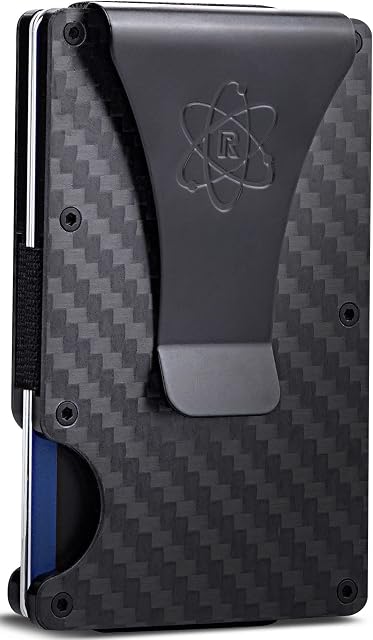 ROSSM Minimalist Wallet for Men - RFID Slim Wallet for Men - Thin Carbon Fiber and Metal Wallet for Cards and Cash - Next Generation Rigid Wallet