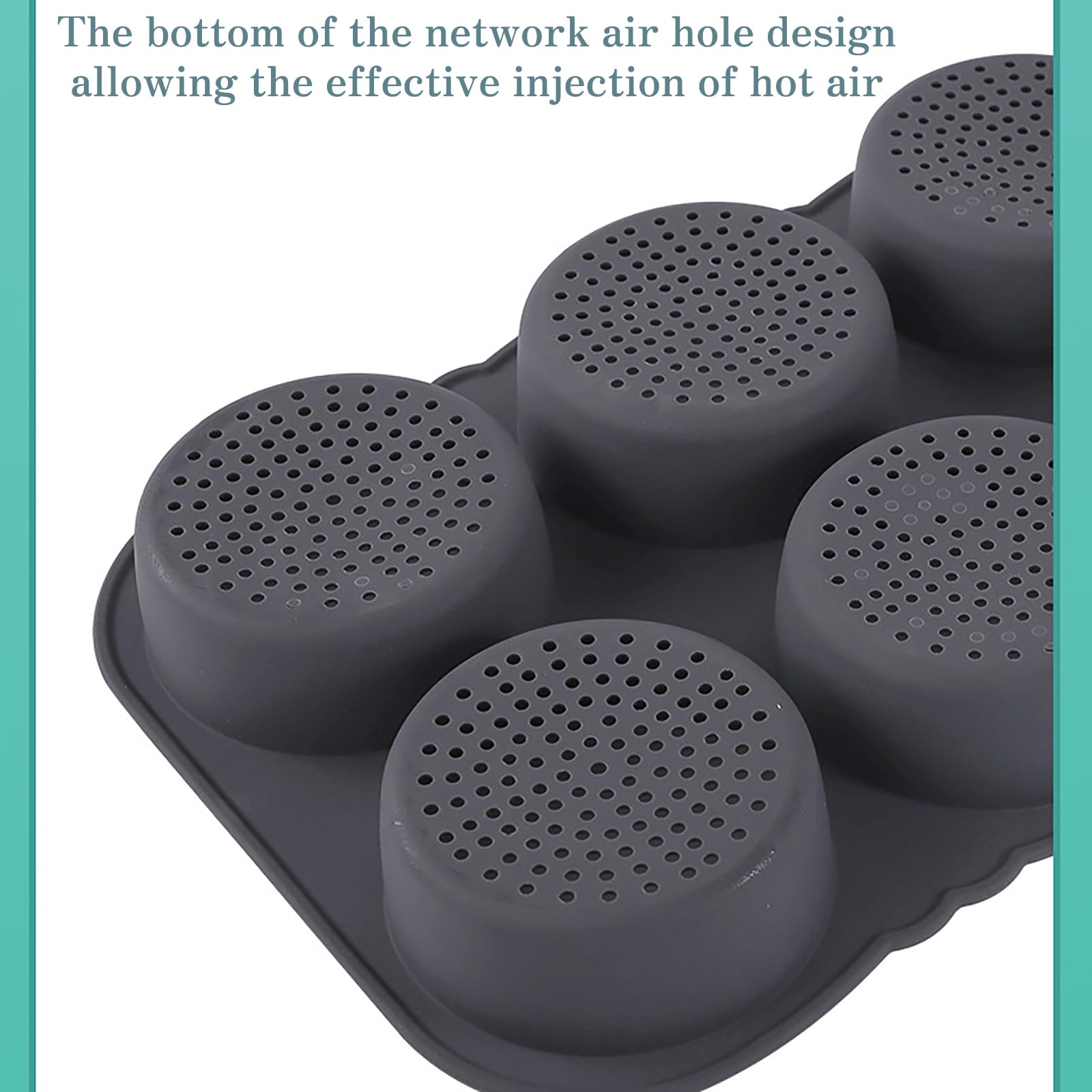 Moule à Pain Burger Silicone 6 Cavités - Diamètre 10 cm - Pour Four & Micro-Ondes - Résistant -40°C à 230°C - Démoulage Facile (34.5x23.5x4 cm)