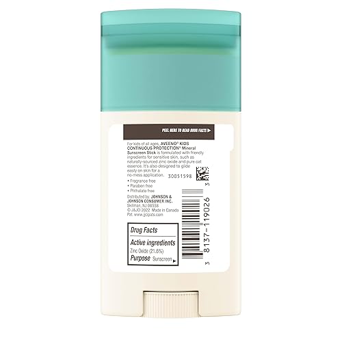 Miniatura 9 de Aveeno Protector solar mineral de óxido de zinc para niños, protección solar en barra para piel sensible, cara y cuerpo, para niños con amplio