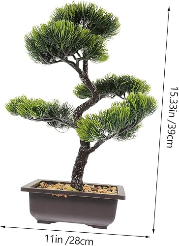 Miniatura 8 de Adorno decorativo de pino bonsái sintético que ahorra espacio, 14.74 oz