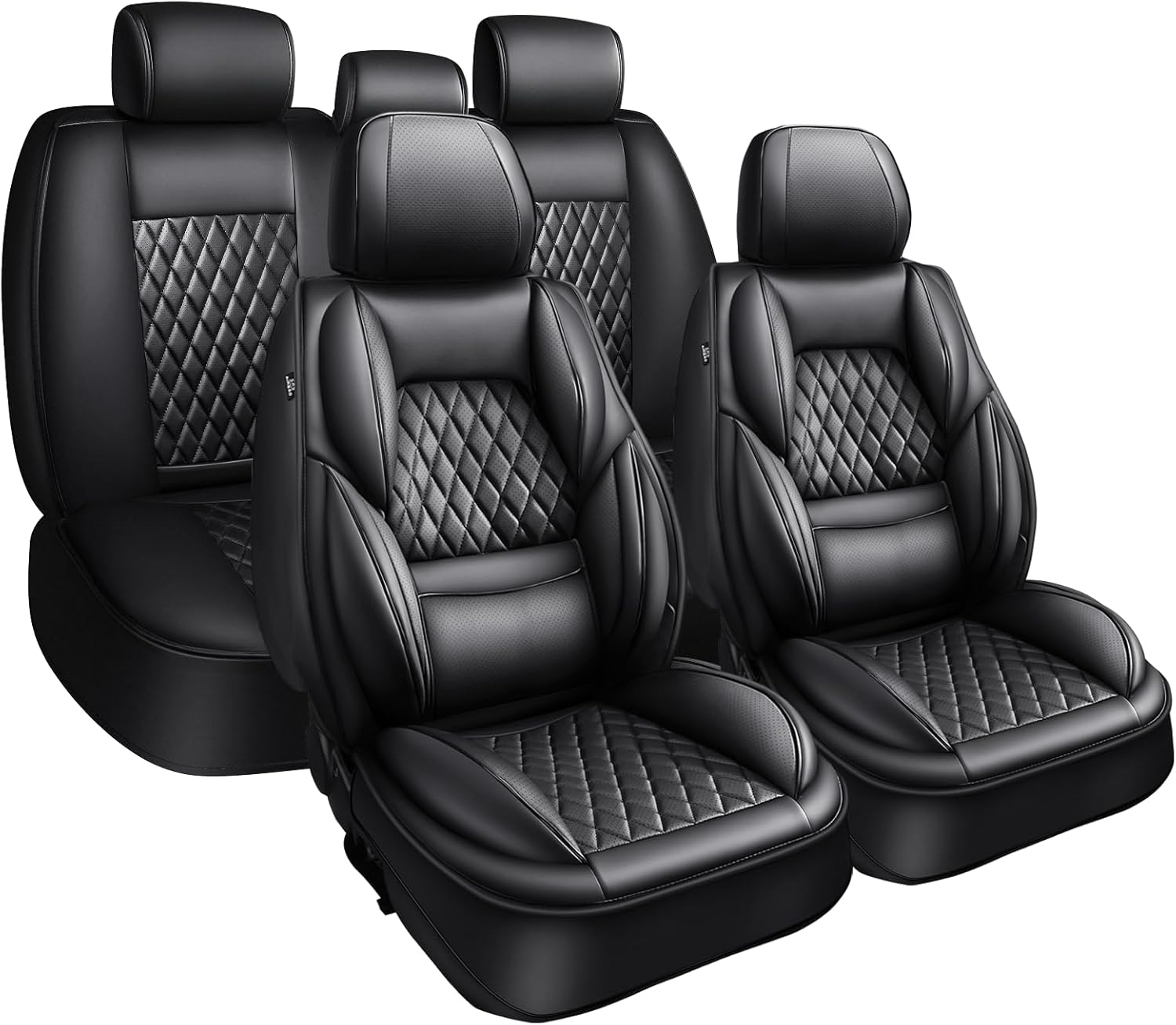 Car Seat Covers Full Set, Leather Seat Covers for Cars, Car Seat Protector Waterproof, Non-Slip Car Interior Covers Full Set Universal Automotive Seat Covers for Most Cars SUVs