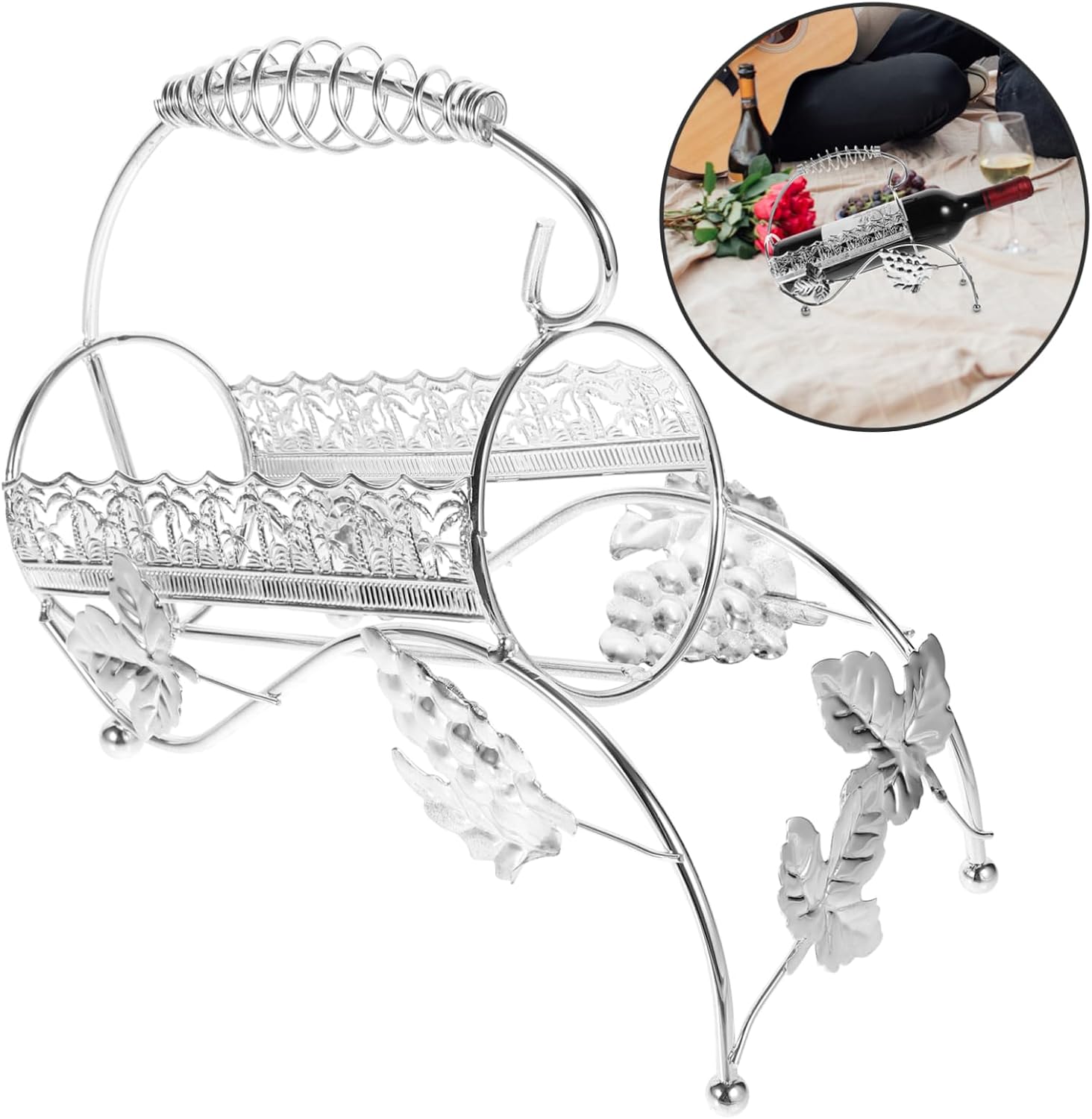 CHILDWEET Metal Wine Rack Desktop Bottle Holder for Wine Lovers