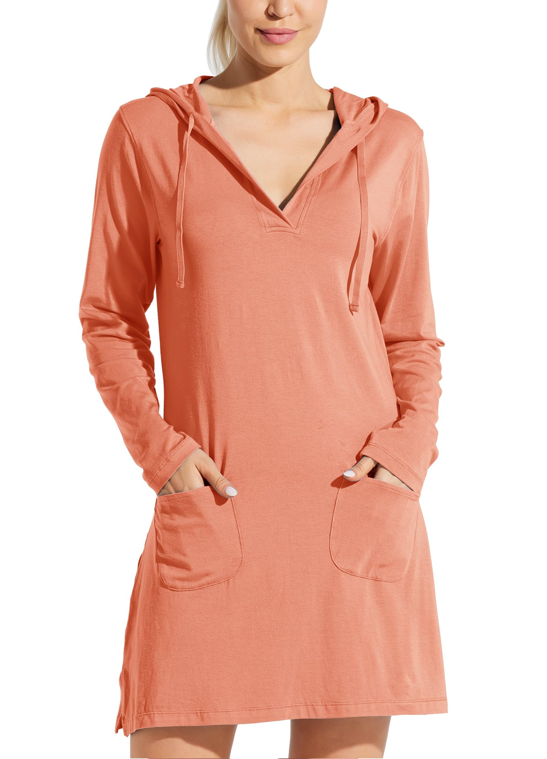 Willit Sudadera ligera con capucha para mujer, con protección solar UPF 50+, de manga larga, para senderismo, pesca, al aire libre