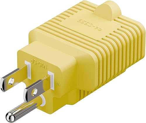 Miniatura 23 de [4 en 1] Enchufe de CA doméstico de 15 amperios a adaptador de hoja T de 20 amperios, 5-15P a 5-20R, 5-15P a 6-15R, 5-15P a 6-20R, adaptador