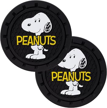 Plasticolor 001981R01 Peanuts Snoopy Auto Coaster - 2 Pack