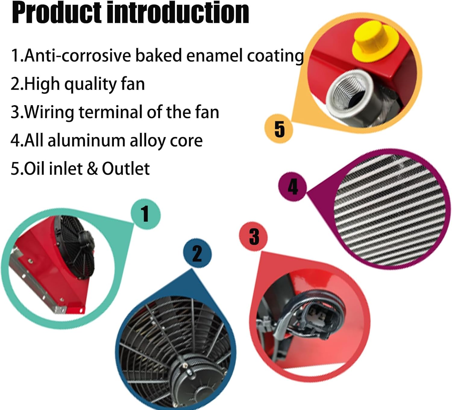 Hydraulic air cooler AH1417T Fan Air Cooling Oil Cooling Machine 150L/min DC12V Aluminium Hydraulic Air Cooled Radiator used for Hydraulic Oil Compresses Air