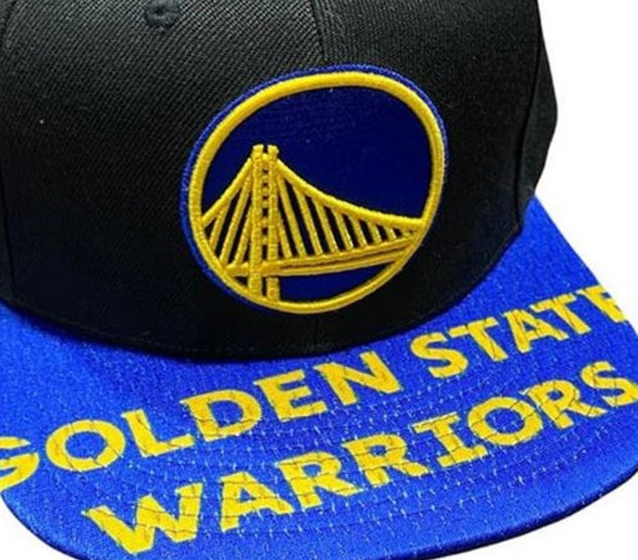 Mitchell & Ness Golden State Warriors Snapshot Snapback Adjustable Hat Cap - Black and Blue
