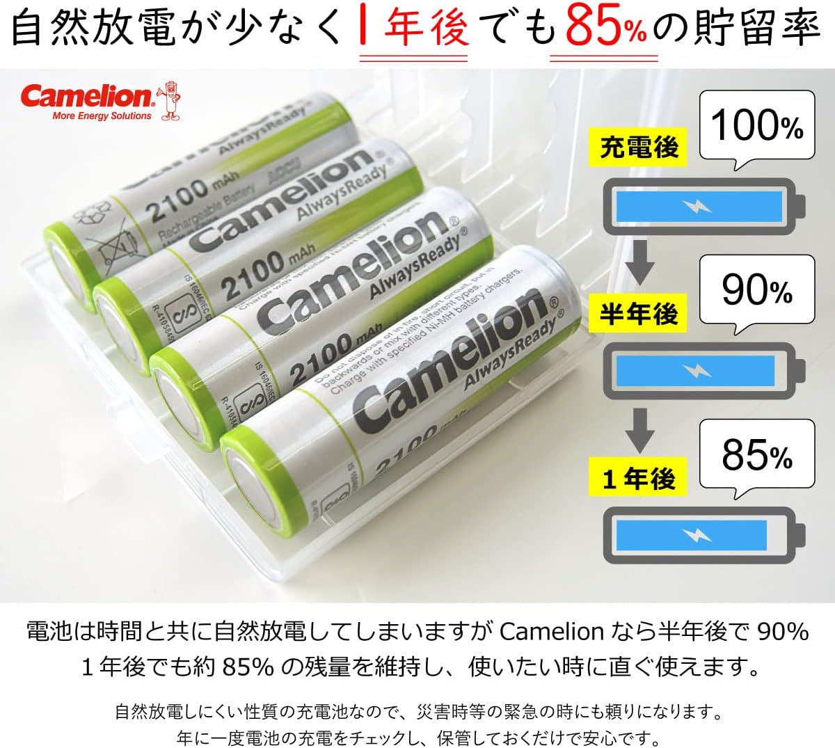 (8本タイプ) (ホワイト) 単3電池(NH-AA2100ARBC)8本セット 放電機能＆充電 【クランキングシステムテスター】
