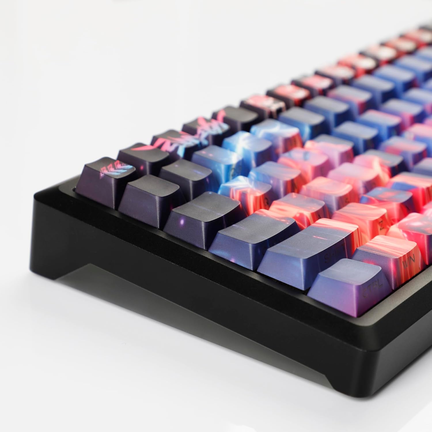 YMDK Asuka Theme Keycaps Anime Full Set 131 Keys Side-lit Shine Through Dye Sub Cherry Profile Double Shot Custom Keycap for MX Mechanical Keyboard