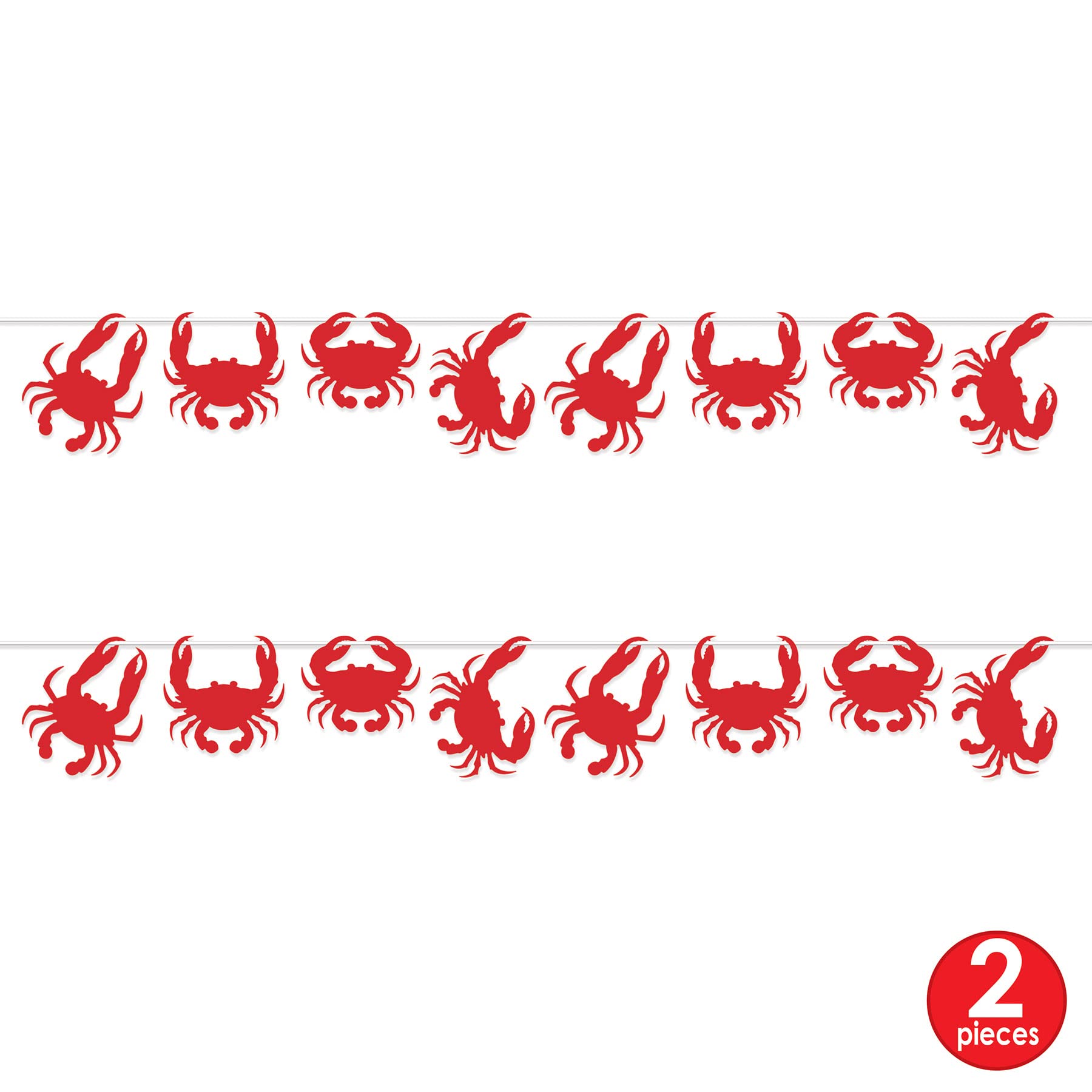 Beistle 2 Piece Crab Decorations Banners For Luau Theme Nautical Beach Décor Under The Sea Party Supplies - Image 2