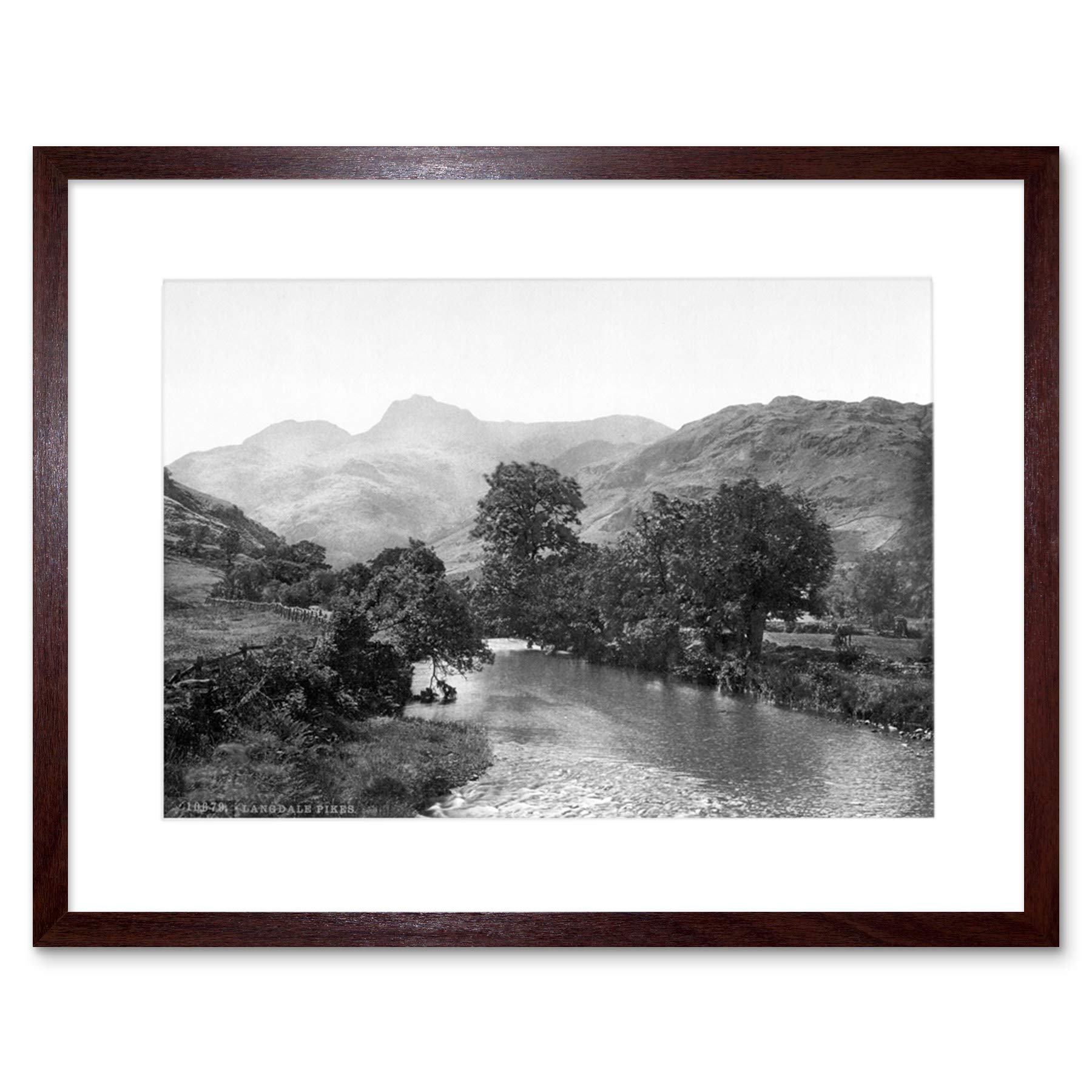 Wee Blue Coo Vintage Photo Windermere Langdale Pikes Lake District Framed Wall Art Print