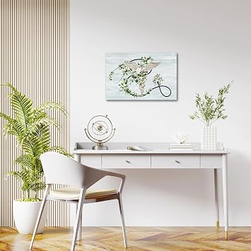 Medical Canvas Wall Art 16x24 Caduceus Stethoscope Floral Clinic Room Decor