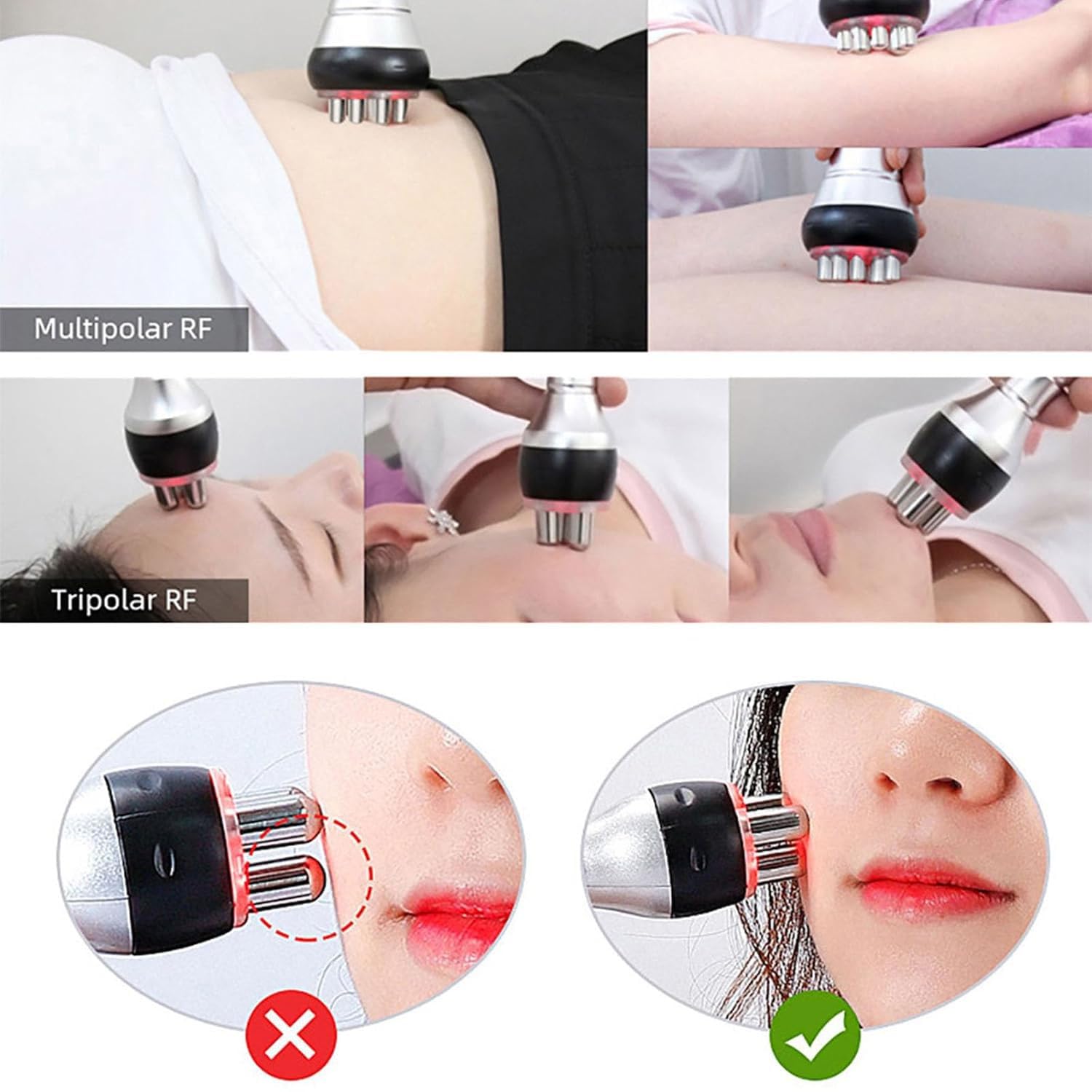 Aparato de Radiofrecuencia Facial y Corporal Antiedad Reafirmante | Masajeador de Radiofrecuencia Corporal, Anticelulítico y Reafirmante Potente, Aparato Reafirmante Facial para Doméstico