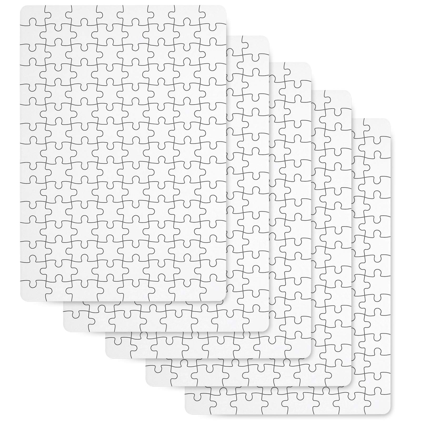 6 Sets Sublimation Blanks Puzzles A5 White Jigsaw Puzzle Blank Puzzles DIY Blank Puzzle for Sublimation Transfer Thermal Transfer Heat Press Printing Crafts, 7.8 X 5.7 Inch, 80 Pieces/Set