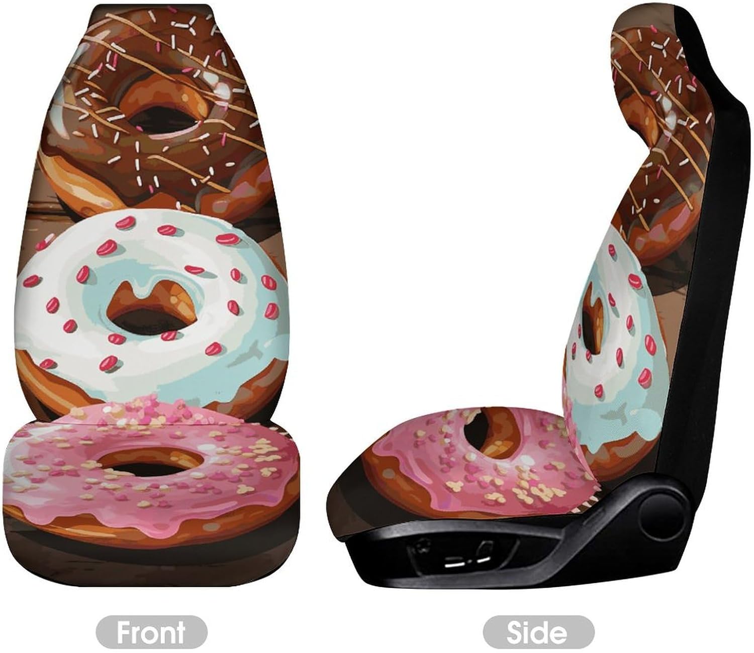 Car Seat Protectors Donuts Printed Car Seat Cover Waterproof Easy to Install for Most Cars Babies and Pets