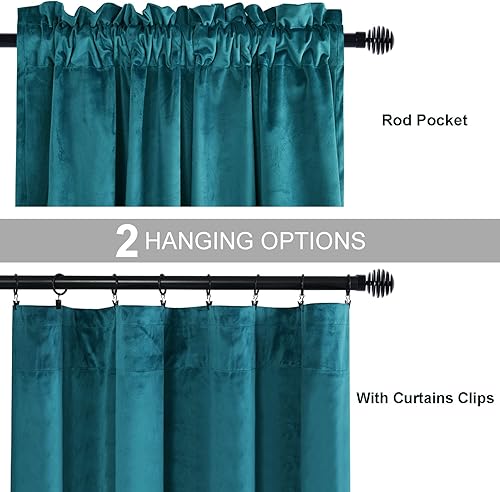 Miniatura 271 de Cortinas de terciopelo JIUZHEN, cortinas opacas suaves de terciopelo retro para dormitorio, cortinas elegantes con reducción de ruido y Rosa