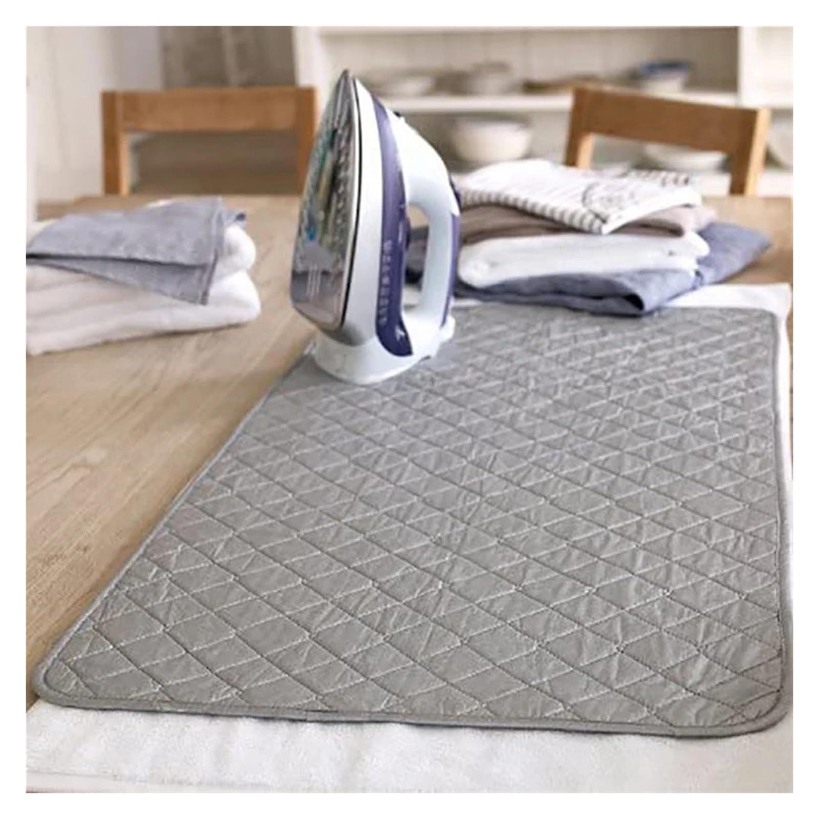 Tappetino da stiro tavolo - for biancheria portatile, protezione for vestiti, copertura for pressa, alternativa al ferro(60x55cm)