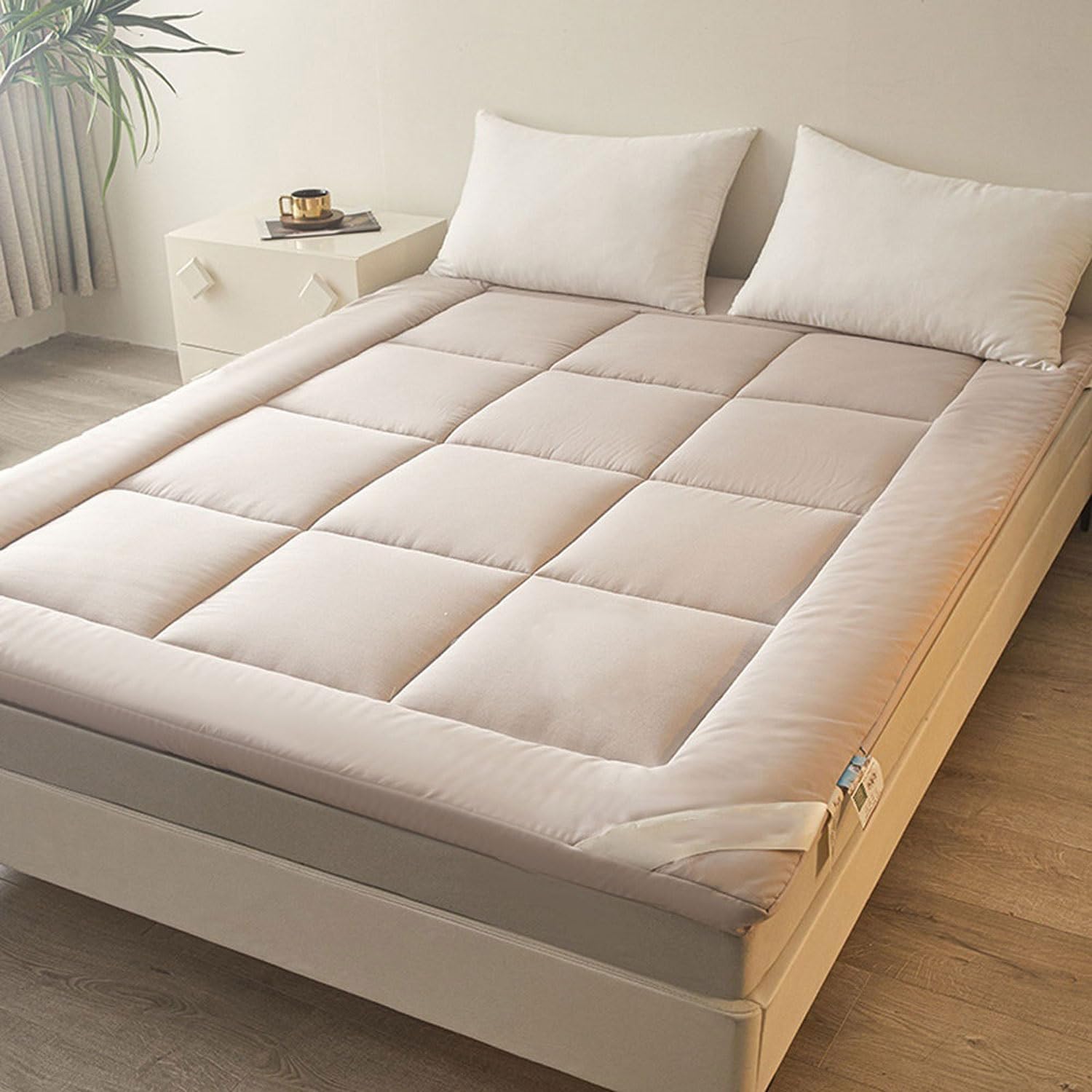 Colchón Tatami 100% Algodón- Futón Japonés, Plegable para Suelo, Cama Japonesa, Individual O Doble, Medidas 120x200-150x200 Cm.(B,150 x 200cm)