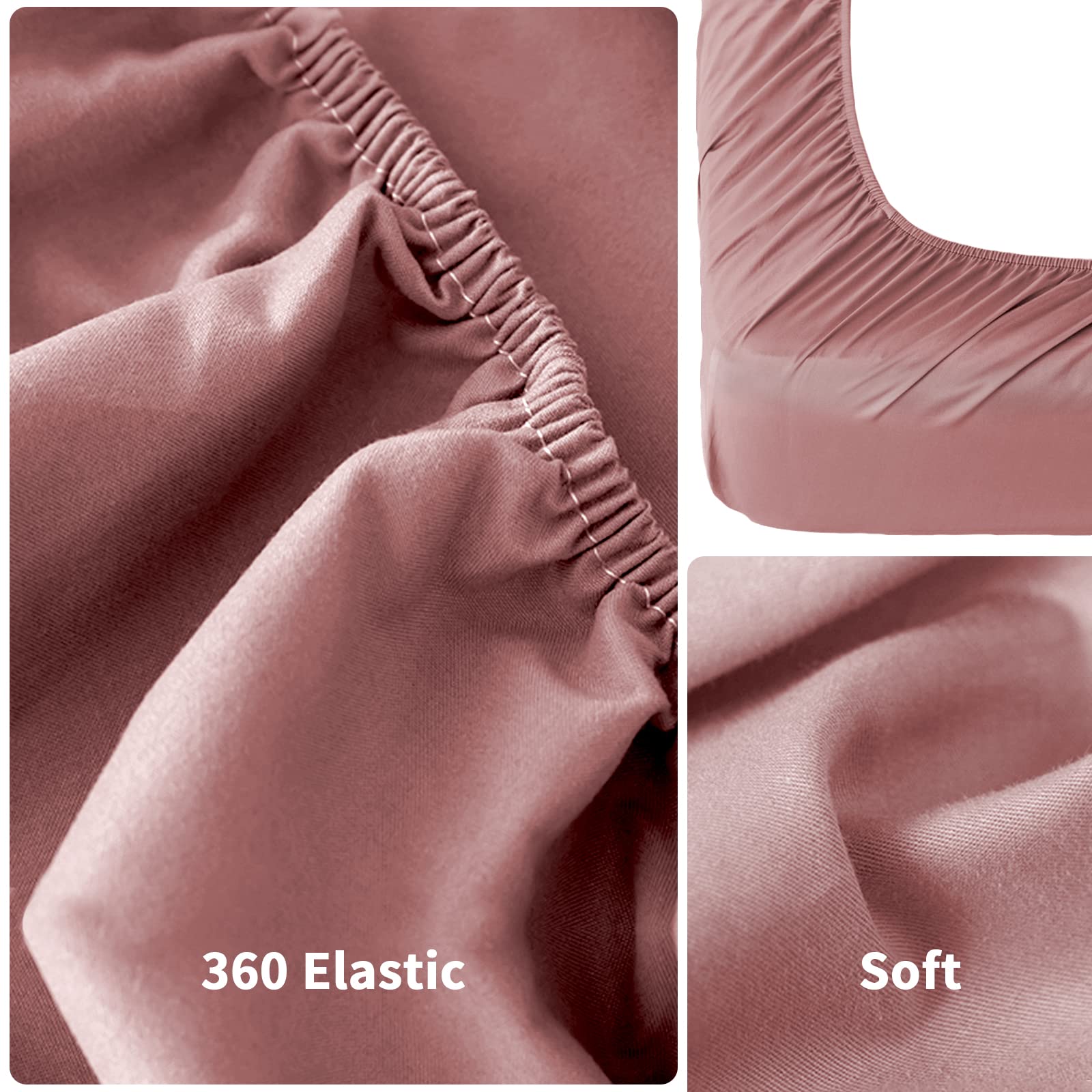 Poligino Lenzuola Letto Singolo 90 - Completo Lenzuola 3 Pezzi in Microfibre - Lenzuolo con Angoli - Lenzuola Sopra - 1 Federa 50x80 - Lenzuola Singolo 90x190/200cm Rosa Scuro