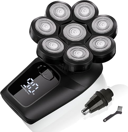 Miniatura 1 de Afeitadoras de cabeza flotantes 8D para hombres calvos, maquinillas de afeitar eléctricas impermeables para cabeza húmeda y seca, cara, piernas y