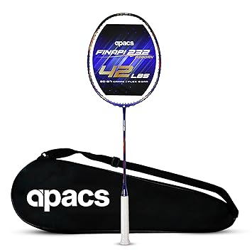 Apacs Finapi 232 Reborn (Unstrung, 42 LBS Mega Tension, World's Toughest Frame) Power Series Badminton Racket | Made with 100% Japanese Ultra Graphite Badminton Racquet with Full Cover (Blue)
