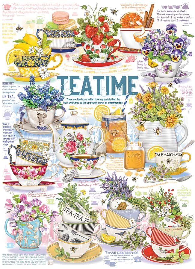 Cobble Hill 1000 Piece Puzzle - Tea Time - Sample Poster Included, 1000 pieces - Image 2