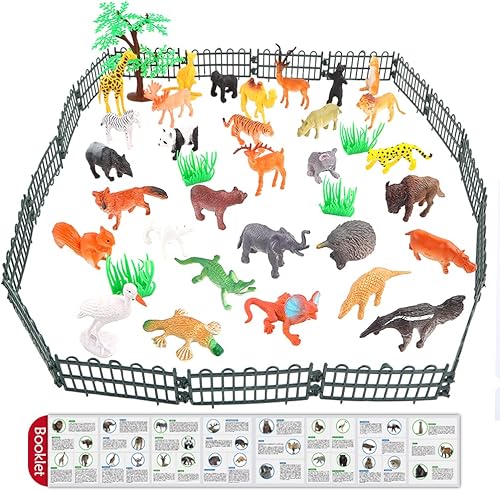 Miniatura 4 de ValeforToy - Figura de animales 54 piezas de juguetes de animales de la selva vinilo salvaje realista juguetes de plástico para fiestas de